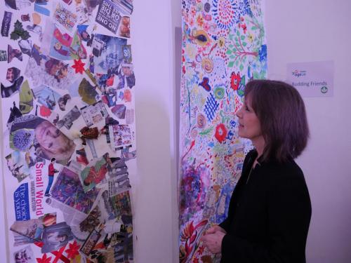 The Deputy Lord Mayor admires the art